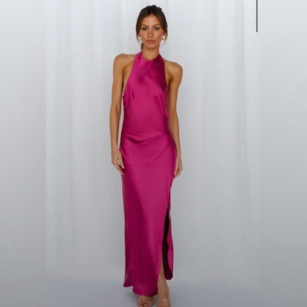 Hello Molly Light Minds Midi Dress Fuschia